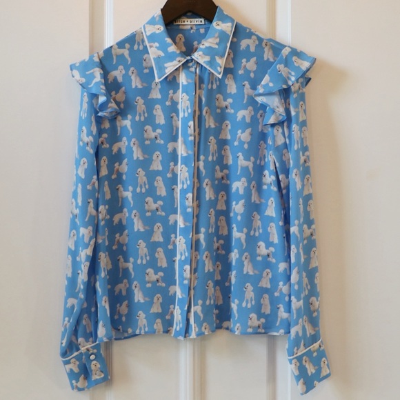 ALICE + OLIVIA Zimmer Poodle Silk Blouse - Picture 13 of 17